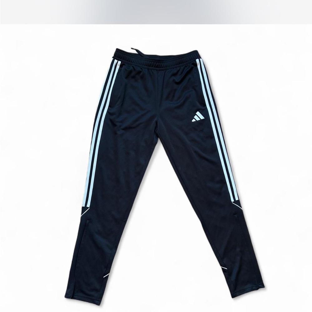 Adidas Black Joggers with Tapered Fit and Signature Stripes